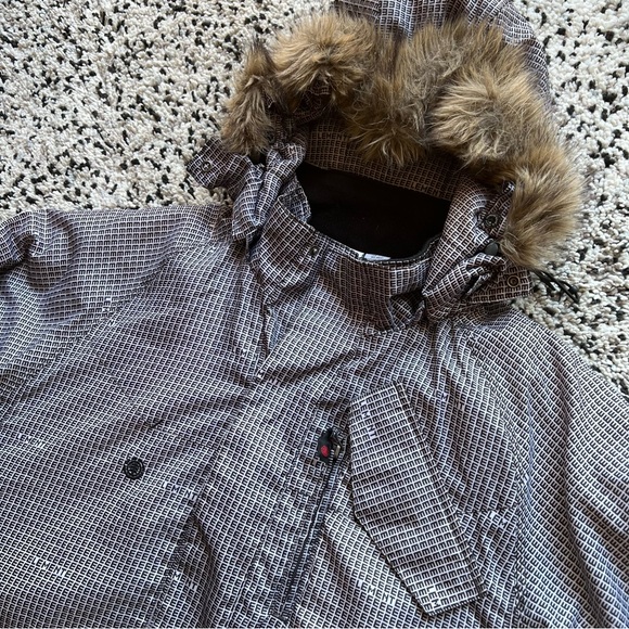 Element Snowboard Jacket Text Logo All Over Print Black White Men’s Medium - Picture 6 of 16